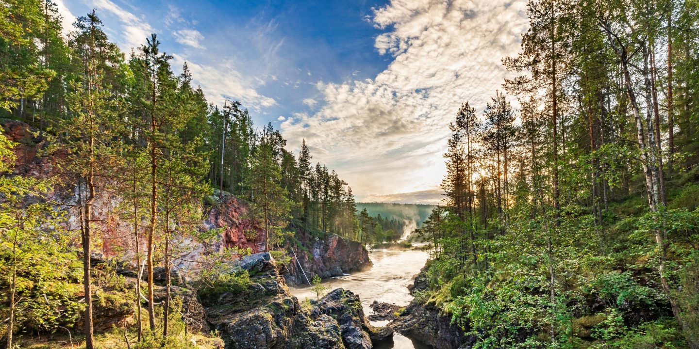Oulanka river and rapids at the Oulanka National Park in Kuusamo. Finland. Finnish nature